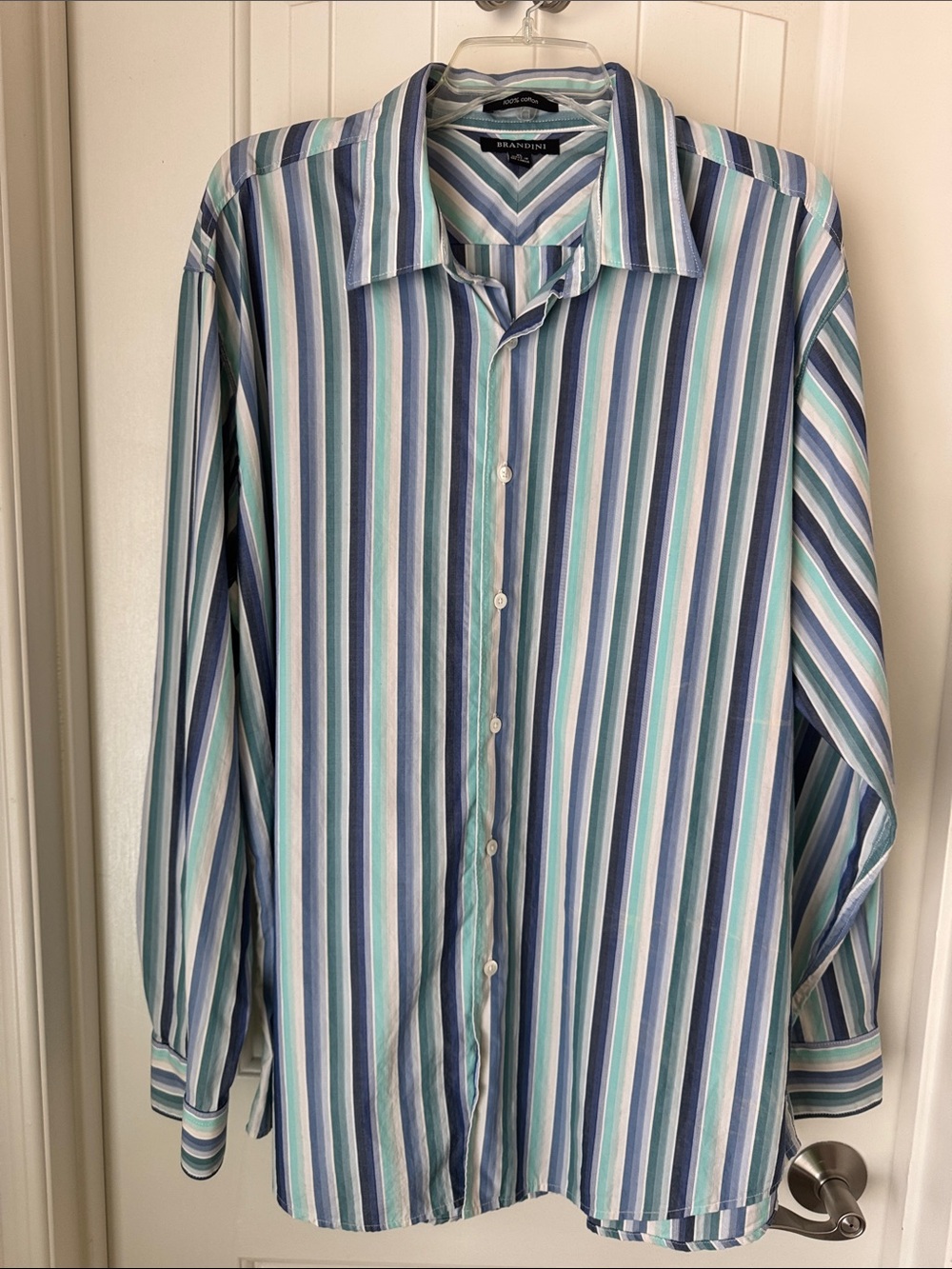Brandini Men's Blue Multi-Stripe Button-Down Shirt